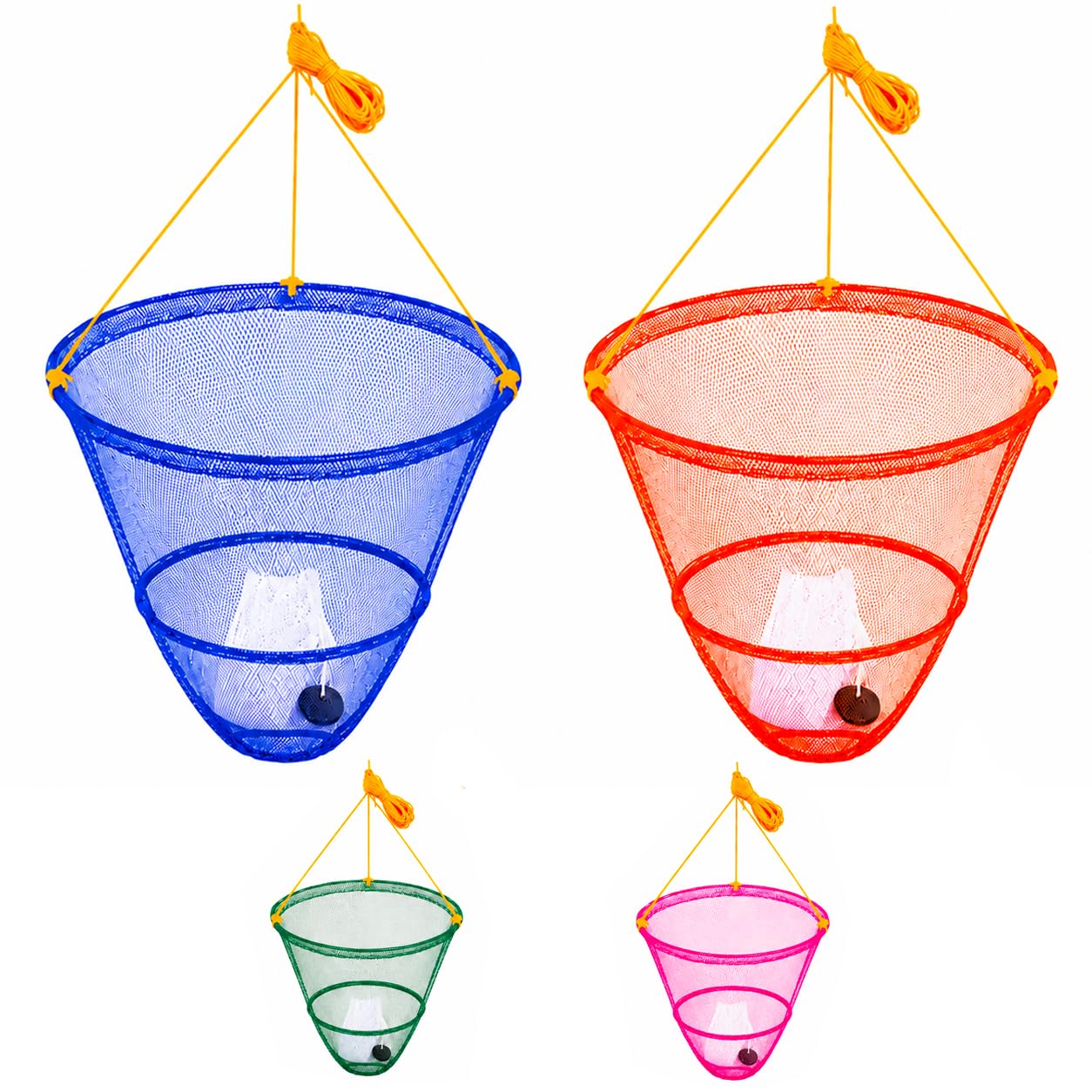 Navoys 2 Crab Drop Nets with 10m Line, Fishing Nets for Kids & Families