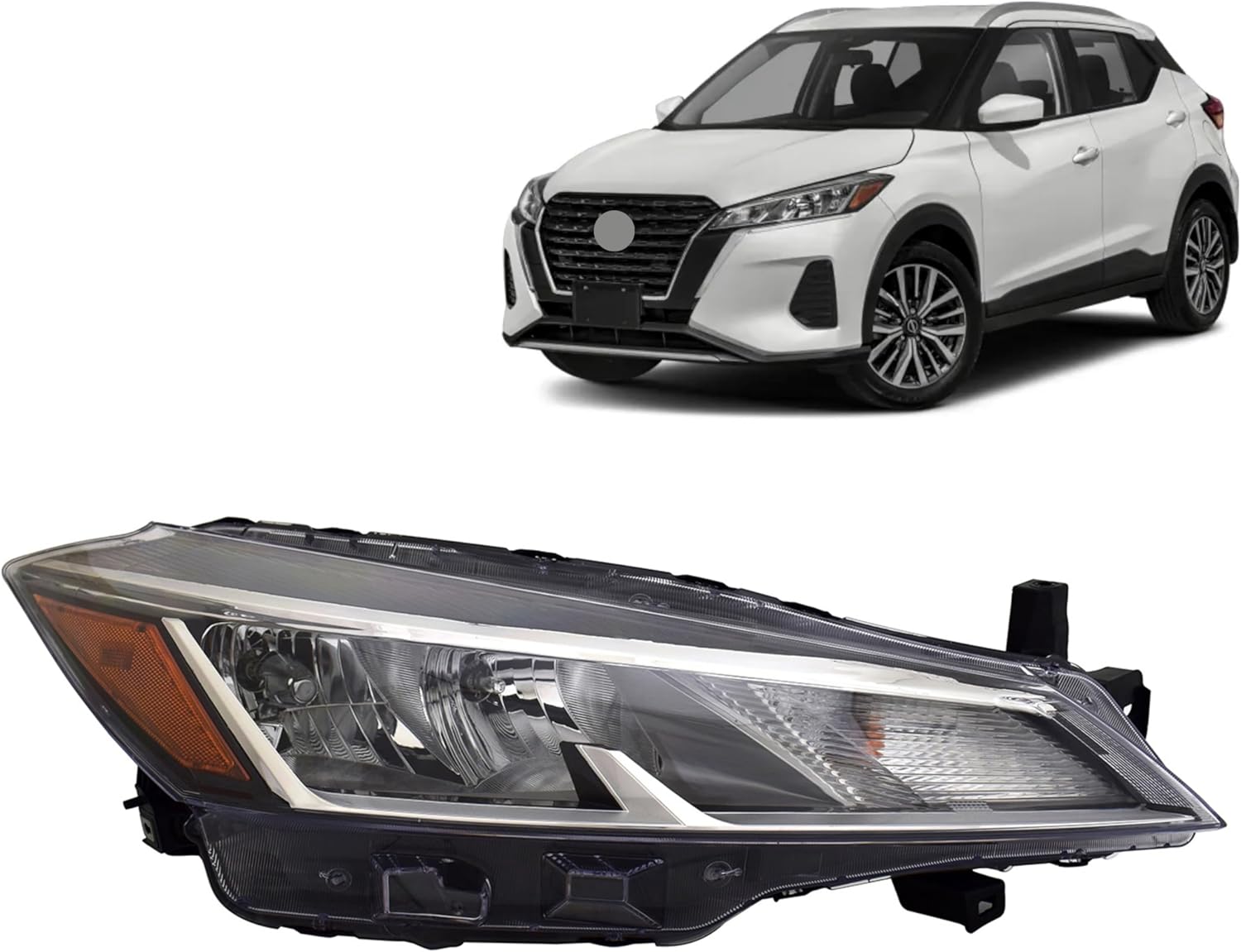 Headlamps Compatible with Nissan Kicks 20212023 Halogen