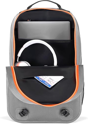 Miniatura 4 de CONTAIL Mochila sumergible IPX7 de 25 litros, bolsa impermeable para portátil de viaje con cremalleras herméticas para barco, pesca, kayak, Negro -,