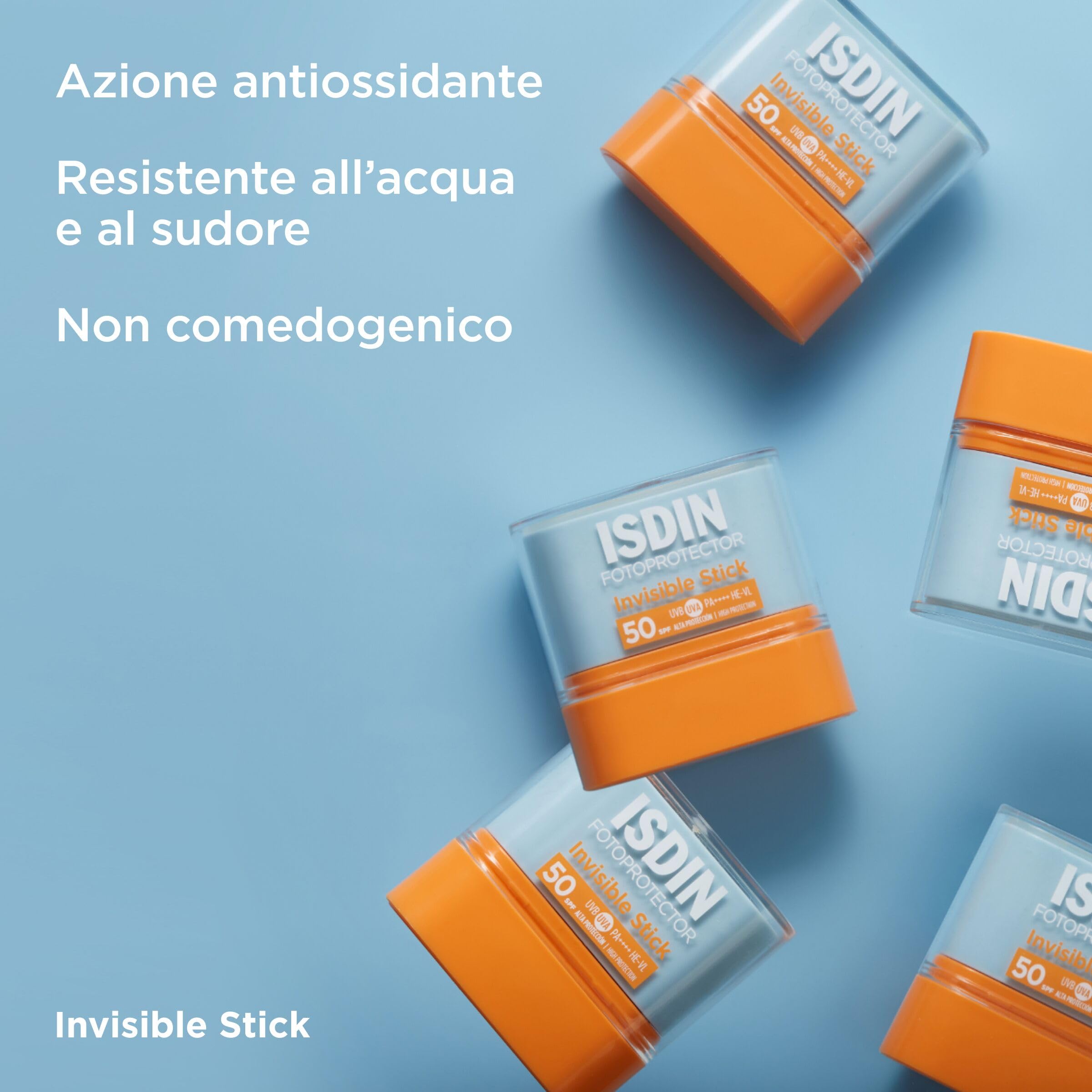 ISDIN Invisible Stick SPF 50 (10 g) | Crema Solare in Stick per Facilitare la Riapplicazione | Adatto a Tutti i Tipi di Pelle