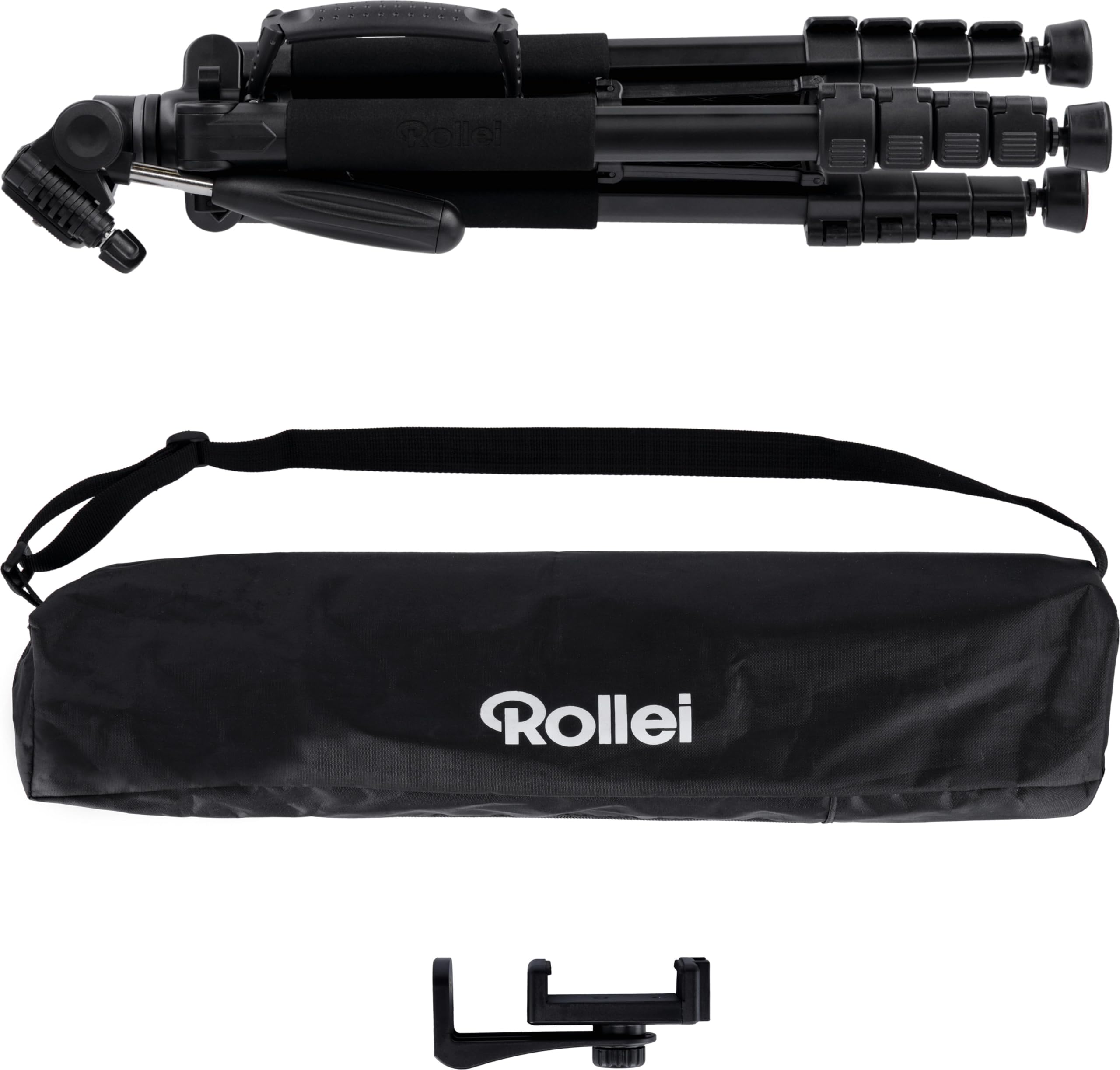 Statyw Rollei Compact Traveler nr 2, 180 cm statyw przenośny aluminiowy aparat podróżny z głowicą kulową i funkcją monopod kompaktowa podpórka fotograficzna z uchwytem na telefon
