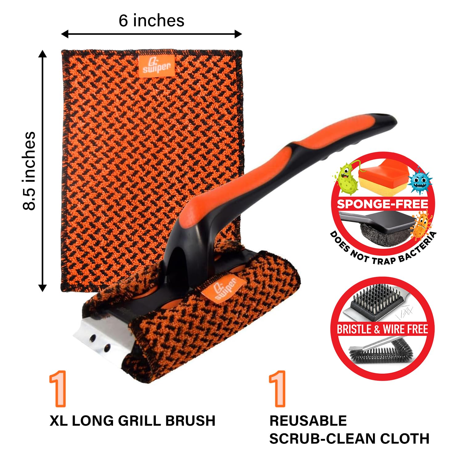 Q-Swiper Grill-Reinigungstücher – Wiederverwendbar, Kratzfrei, Für Rost & Kochgeschirr, 2er-Pack