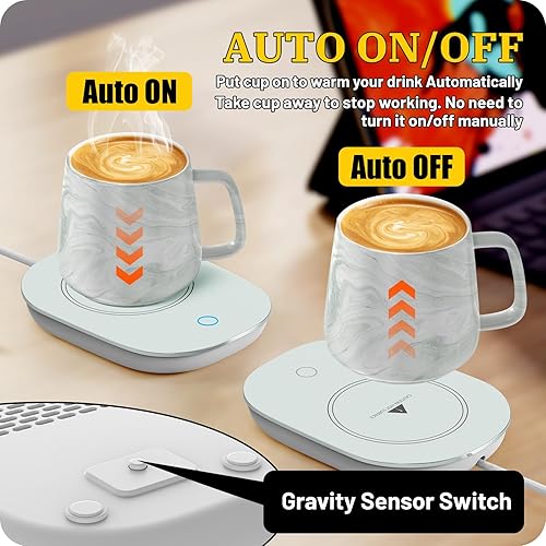 Miniatura 3 de Juego de calentador de tazas de café  131.0 F131, incluye taza, cuchara, vela, regalo ideal para el hogar y la oficina para los amantes del café,