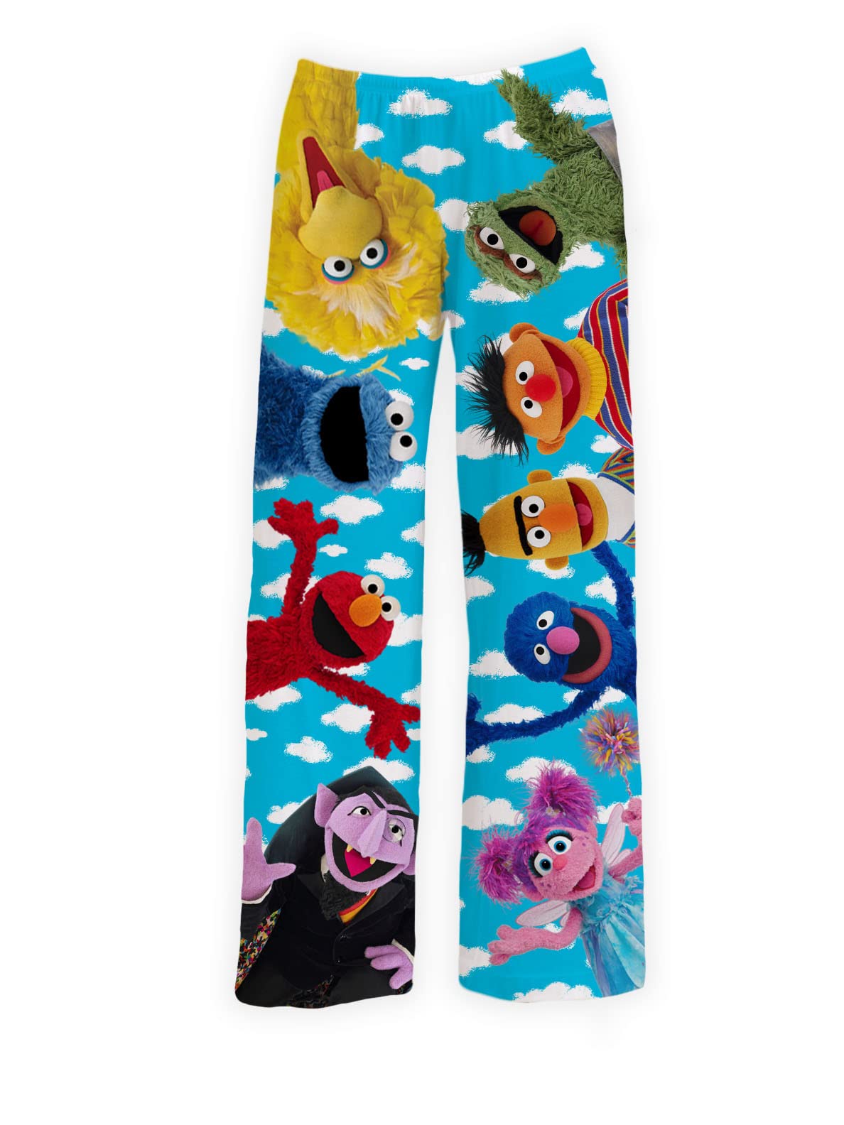 BRIEF INSANITY Men's and Women's Sesame Street Pajamas - Comfy, Loose-Fit, Ultra-Soft Cartoon Character Pajama Pants, Sesame Street Friends Sleep Bottoms, XX-Large