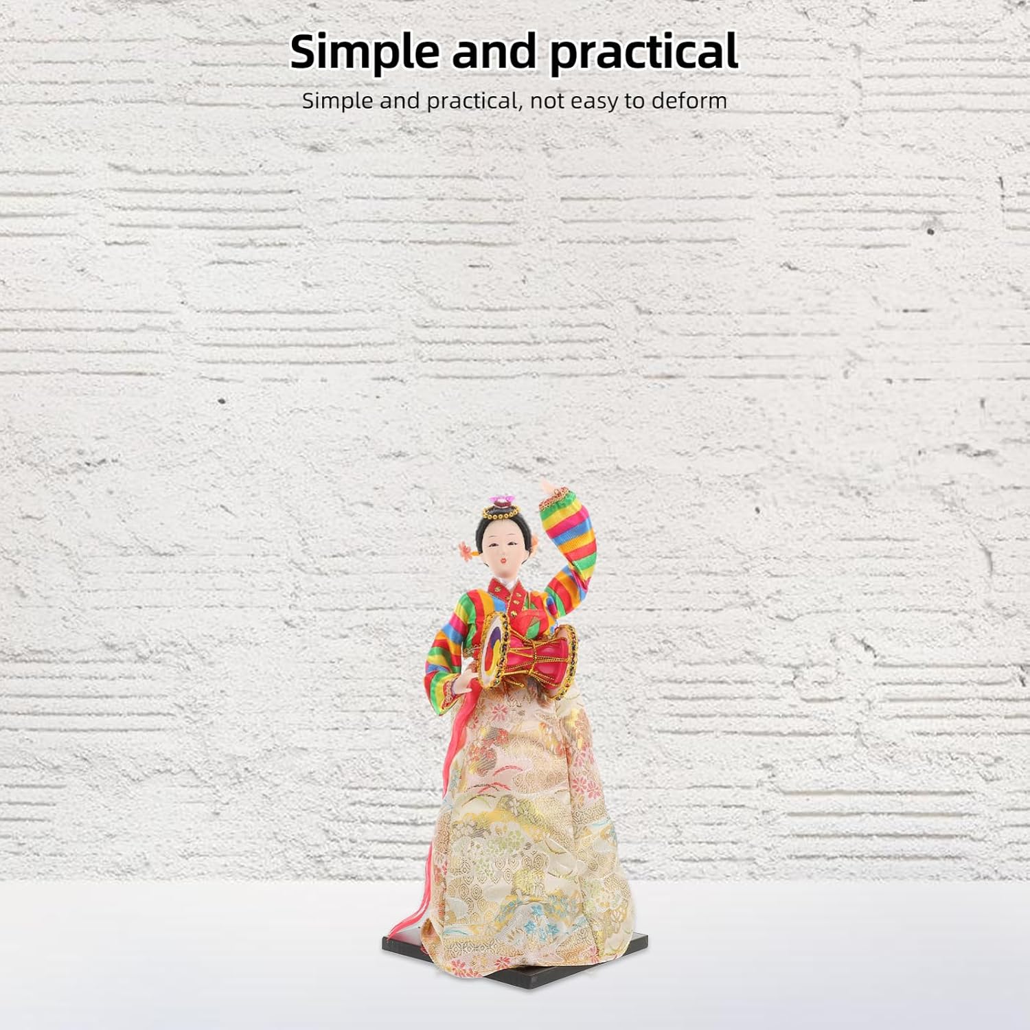 Vaguelly South Korean Women Dolls Korean Silk Doll Figurine Hanbok Traditional Decor for Collectors