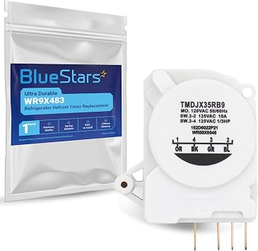 BlueStars Ultra Durable WR9X483 Refrigerator Defrost Timer for GE Kenmore