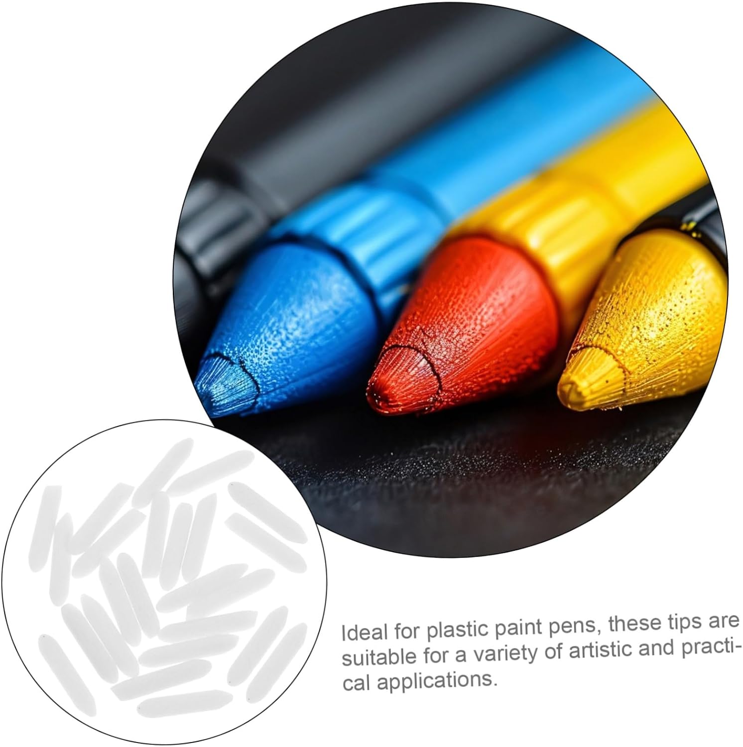 20pcs Replacement Tips for Marker Pens - Polyester Fiber Nibs - Paint Marker Pens Points for Writing Painting and Marking 4.5mm