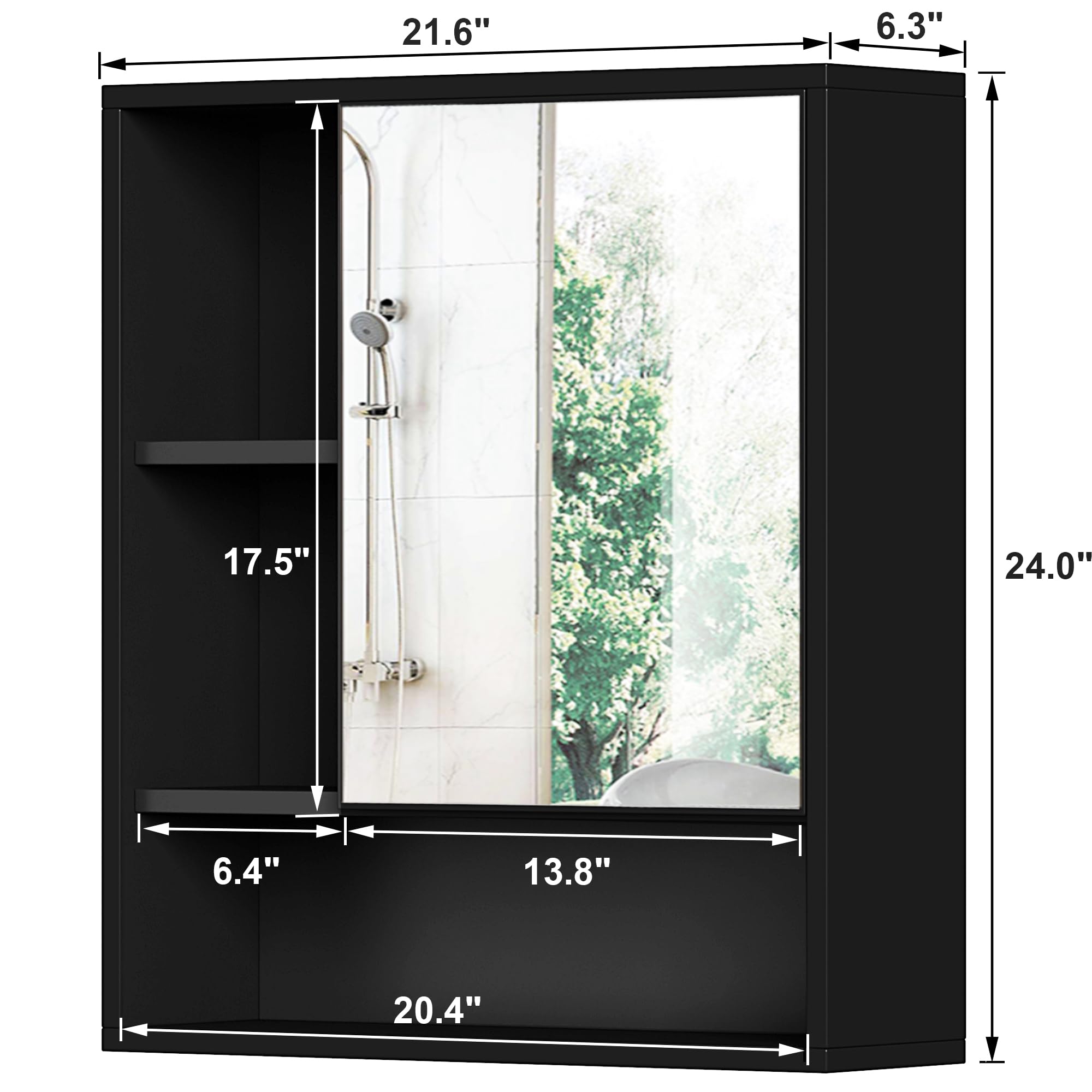 Amazon.com: ChooChoo Bathroom Wall Mirror Cabinet, Medicine