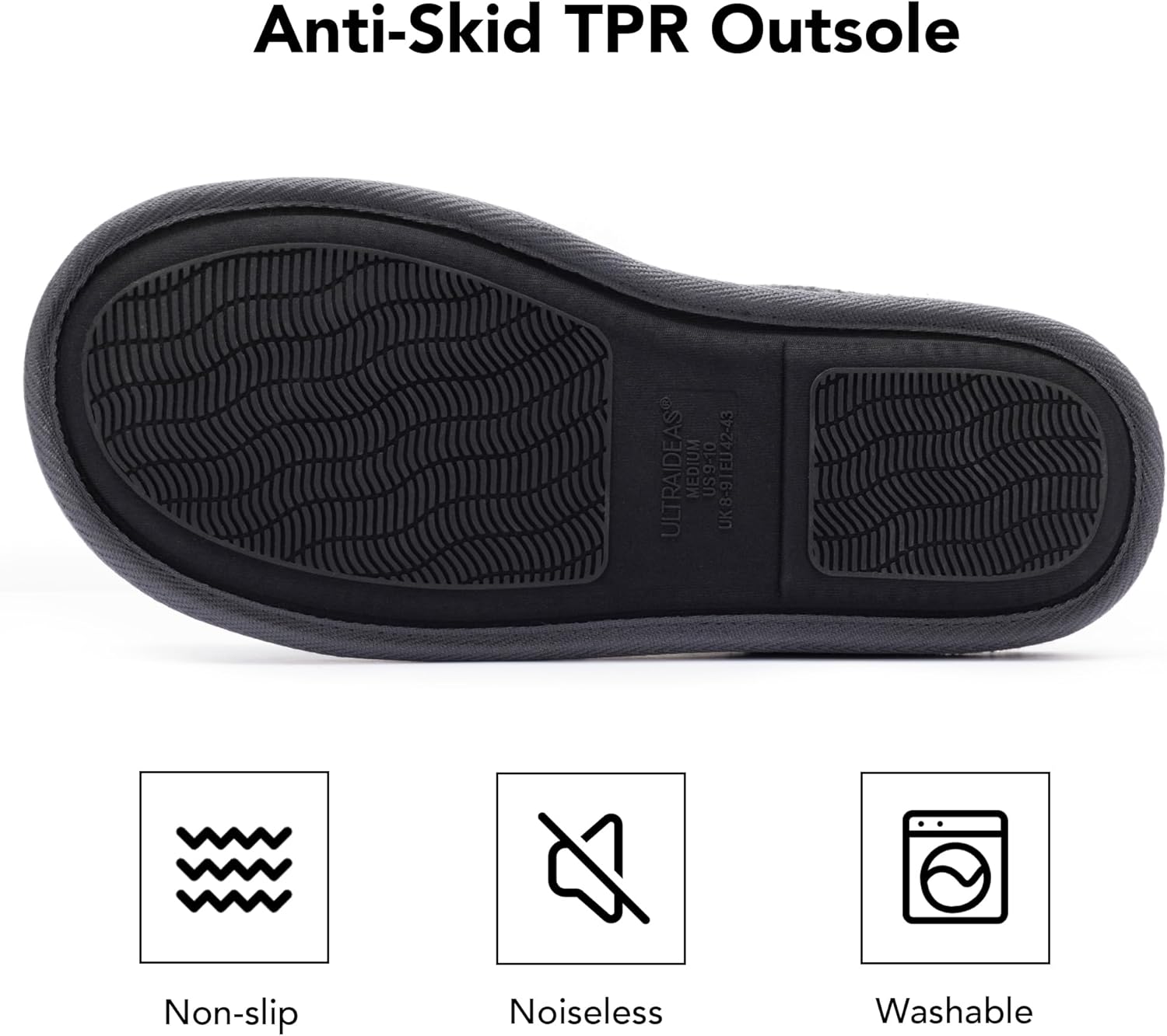 ULTRAIDEAS Men's Fuzzy Scuff Slippers Comfy Winter Warm Indoor House Shoes Fur Lined - Image 5