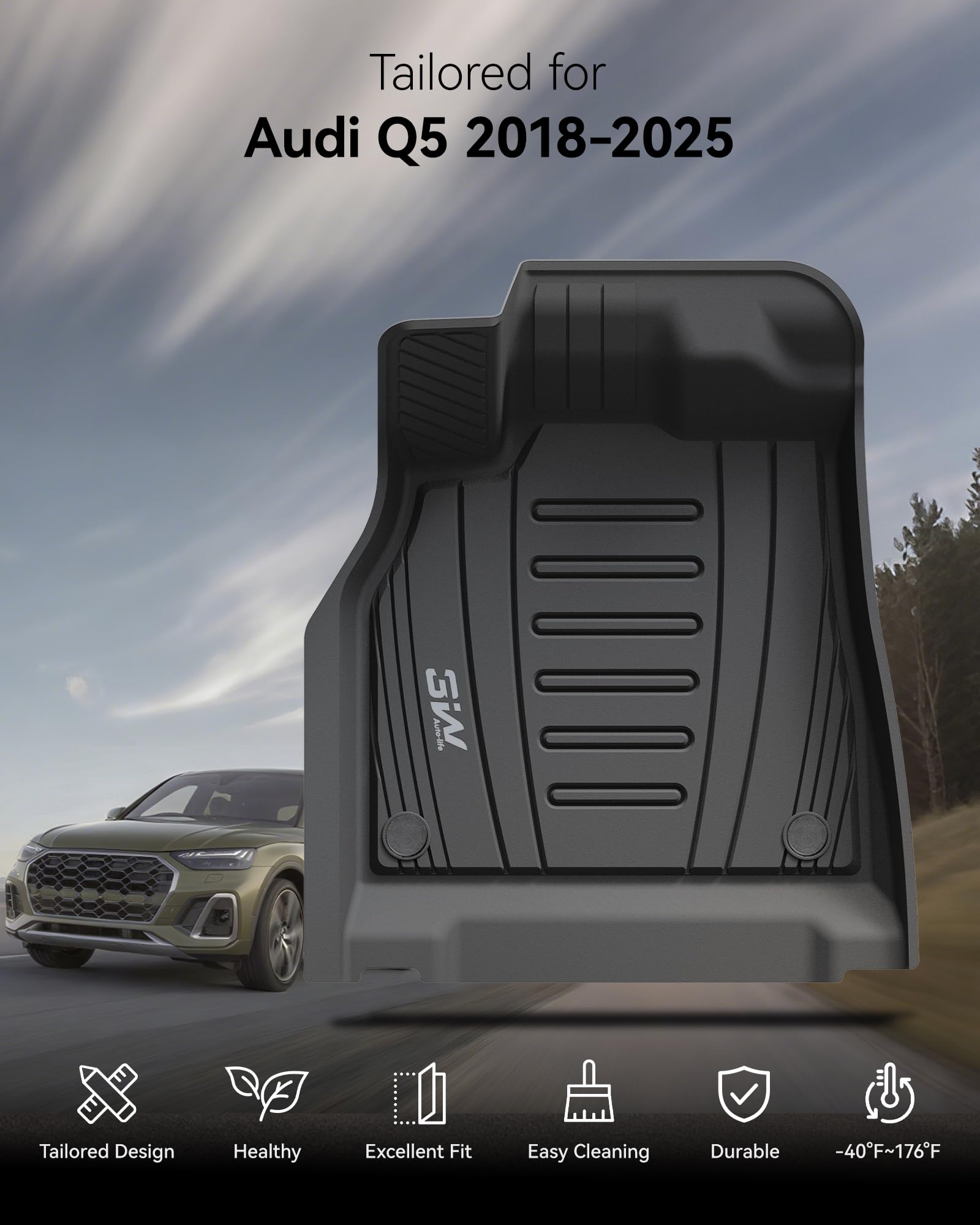 Amazon | 3W フロアマット カスタム フィット アウディ Q5/SQ5