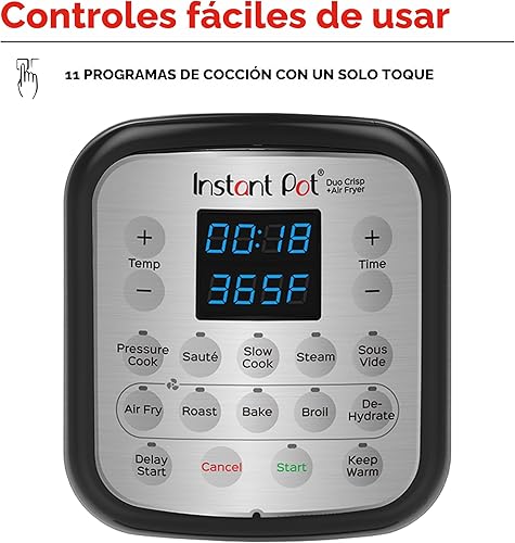 Miniatura 5 de Instant Pot Duo Crisp - Freidora de aire 11 en 1 y olla eléctrica a presión con tapas para diferentes formas de cocción, freidora de aire,