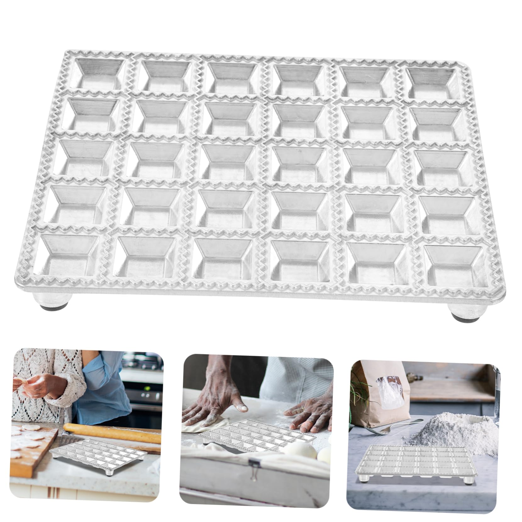 STOBAZA Aluminum Alloy Ravioli Mold Tray Cavity Dumplings Maker for Homemade Ravioli Pasta and Dumplings Ravioli Press for Effortless Cooking