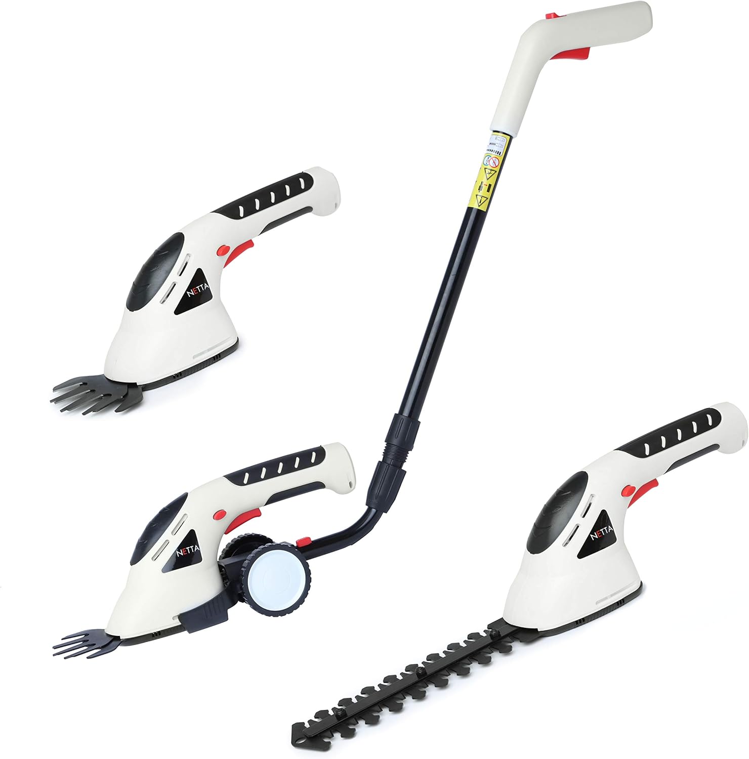 NETTA 7.2V 2 in 1 Grass Shear Shrubs Cutter and Hedge Trimmer