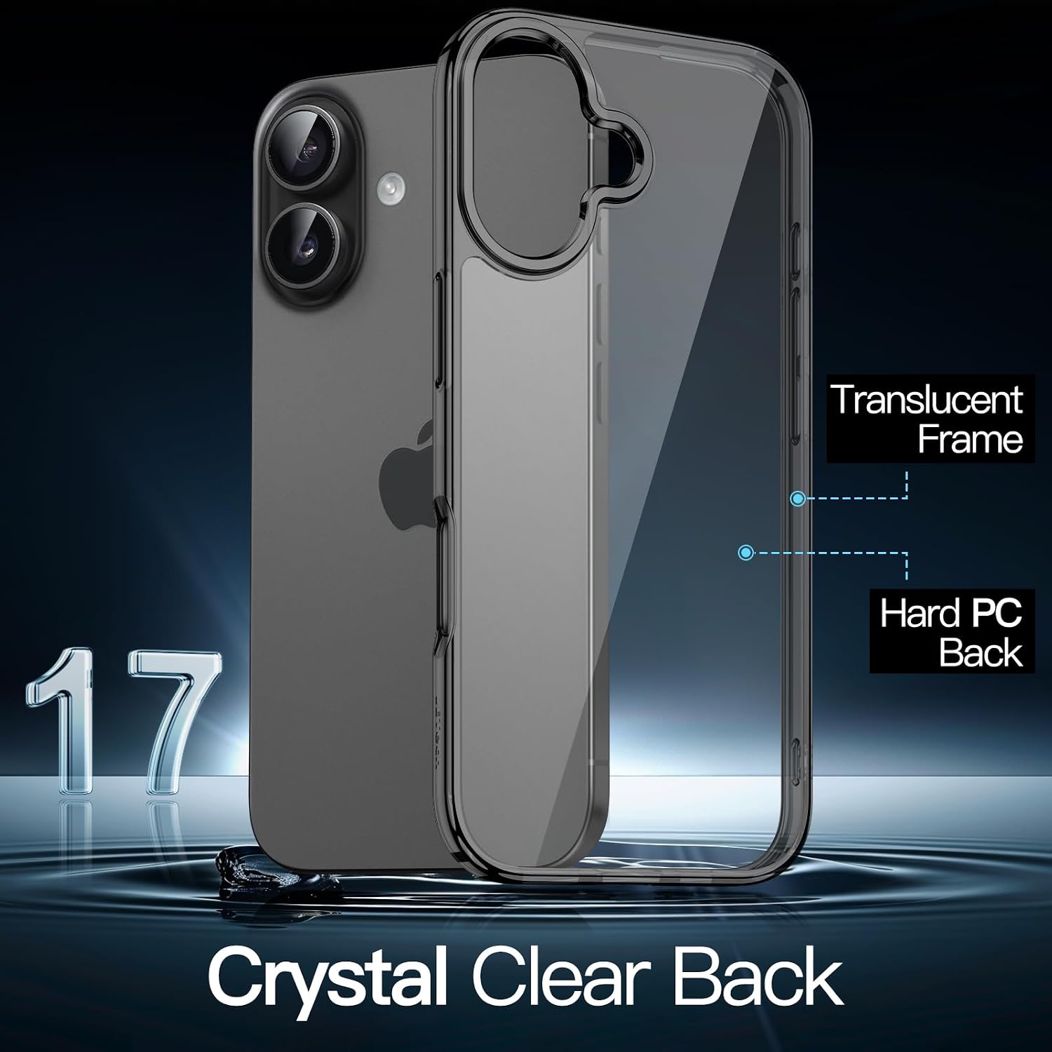 JETech Case for iPhone 17, Anti-Yellowing, Black image 3