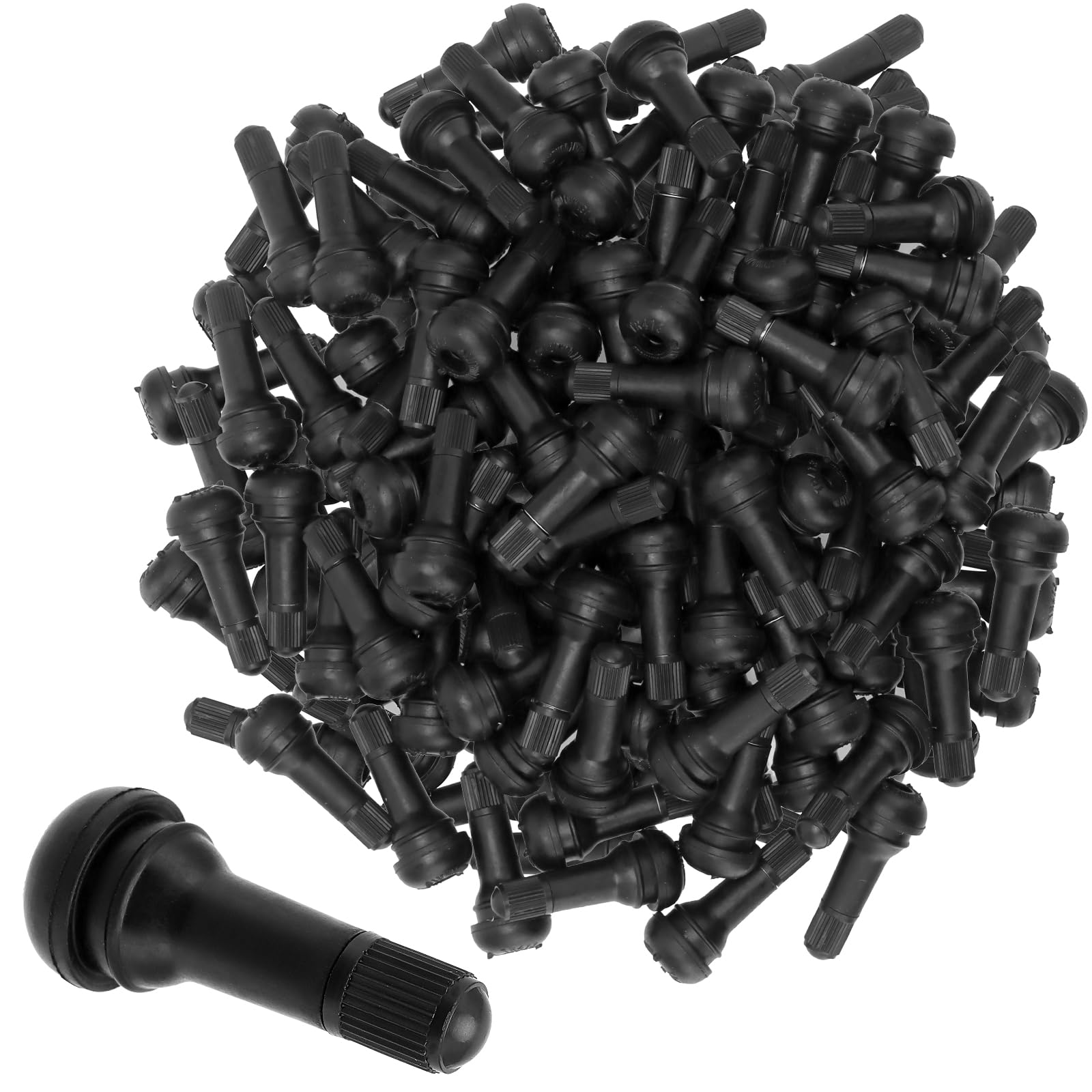 FUNSUEI Lot de 200 valves en Caoutchouc Noire TR413-20 x 45 mm, Valve Pneu Voiture, Valve tubeless, pour la Plupart des Voitures, Motos
