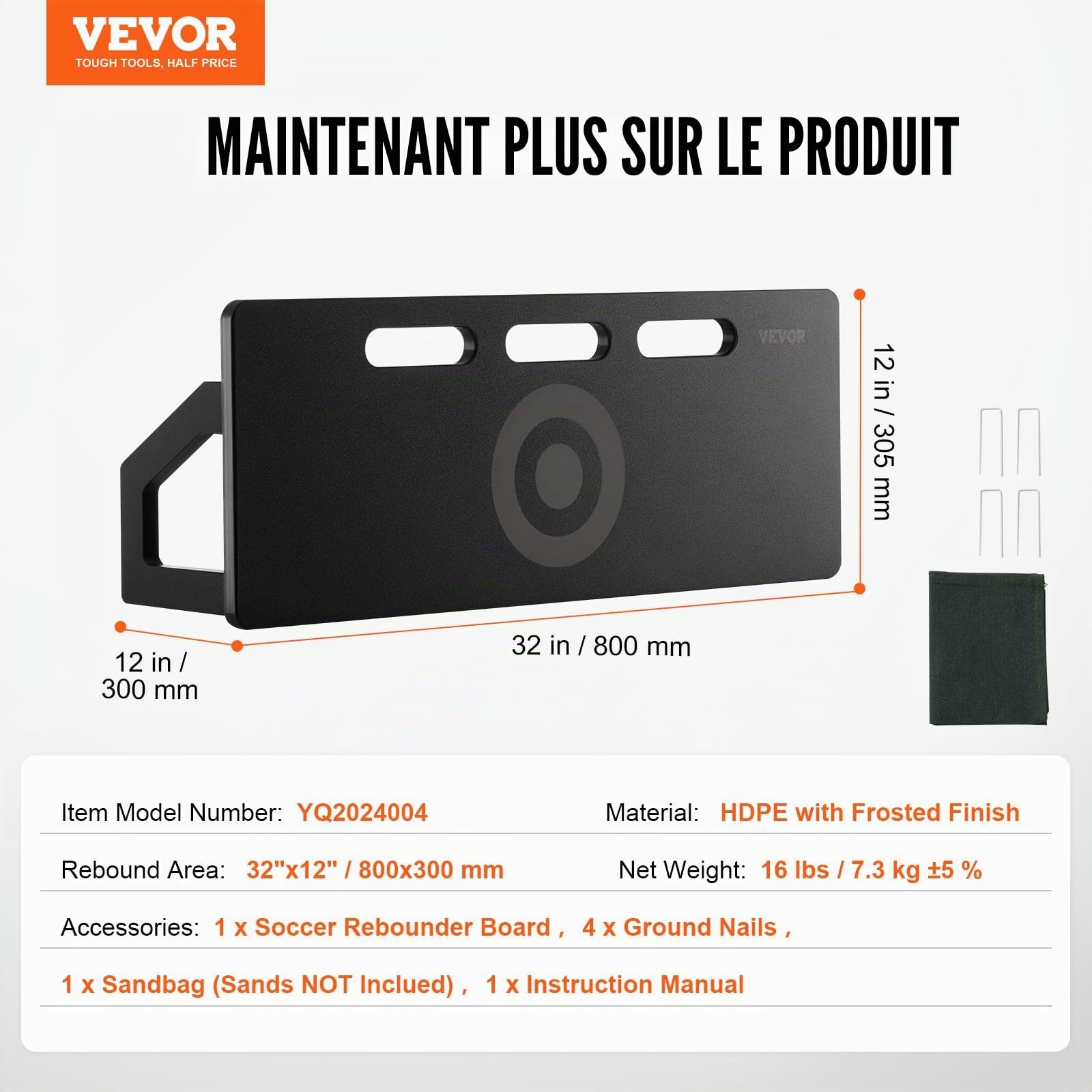 VEVOR Planche de Rebond de Football