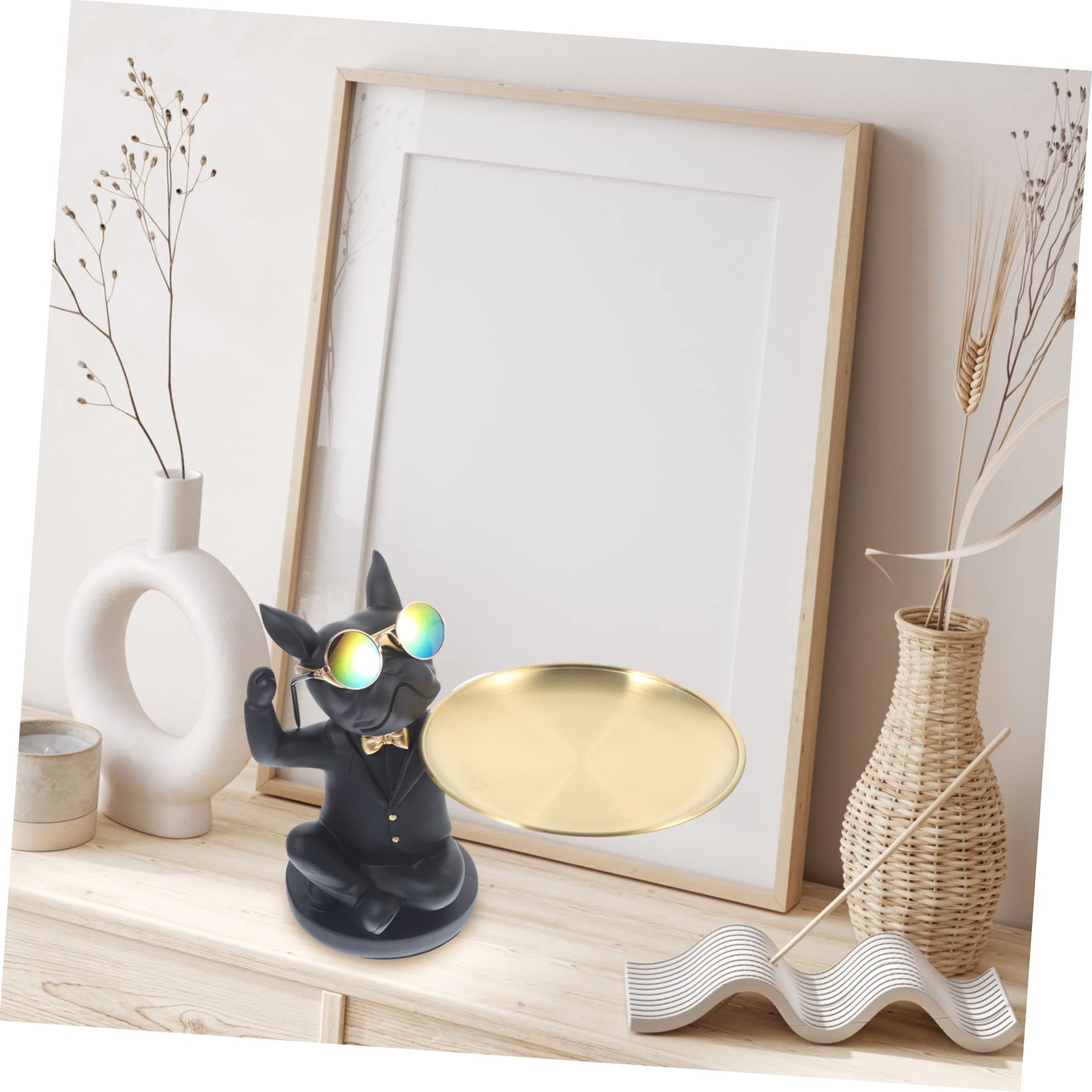 BESPORTBLE Vassoio Portaoggetti Per Chiavi Vassoio Da Scrivania Per Servire Cibo Organizer Decorativo Per Alimenti Realizzato in Acciaio Inossidabile e Resina e Resistente