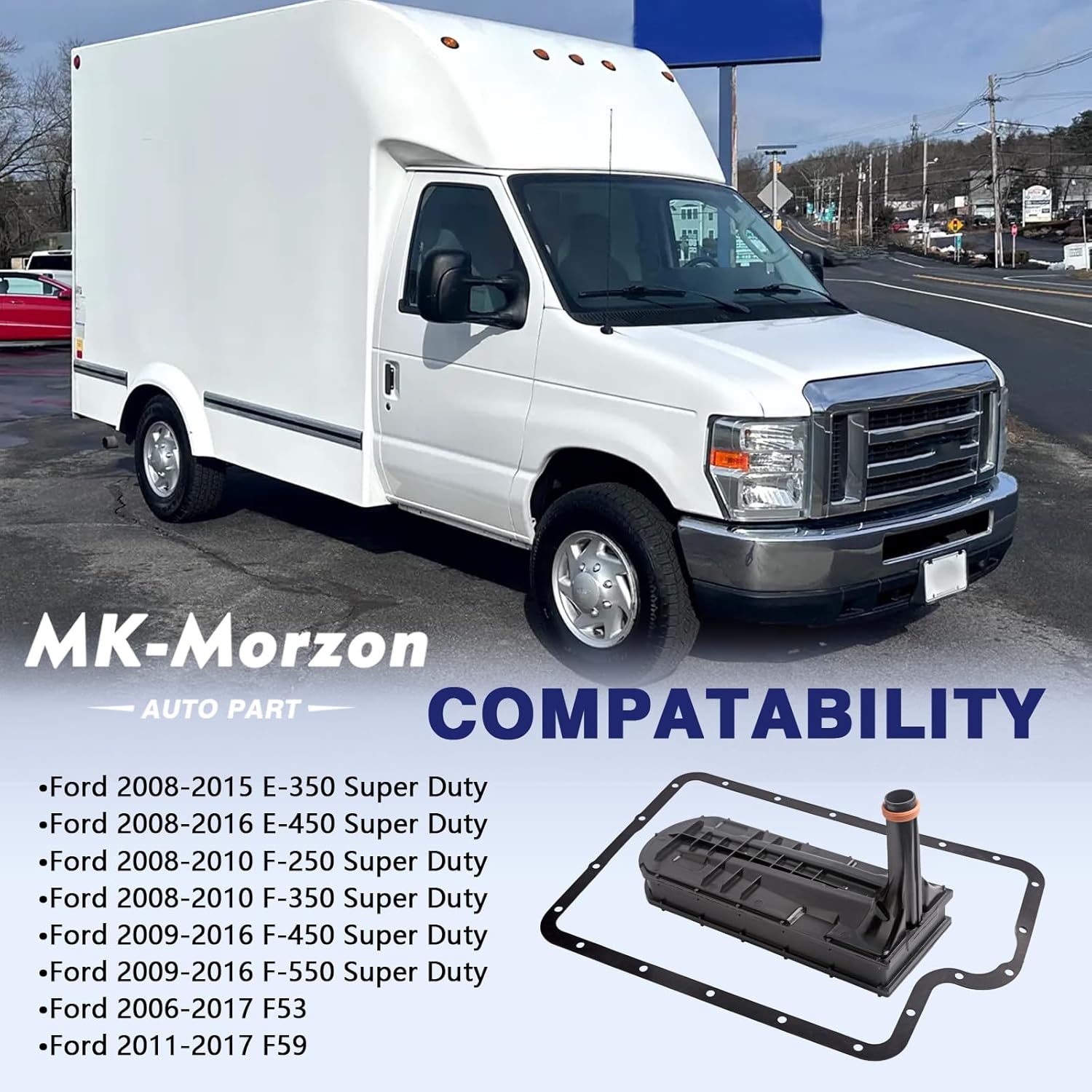 5R110W Transmission Filter Kit Compatible with Ford 2006-2017 E-350 E-450 F-250 F-350 F-450 F-550 F53 F59 Replaces# FT180 8C3Z-7A098-D F59 515196