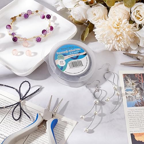 Miniatura 5 de BENECREAT 98 pies 0.02 pulgadas (0.5mm) alambre de cuentas de 7 hebras negro alambre de acero inoxidable recubierto de nailon para collar, pulsera,