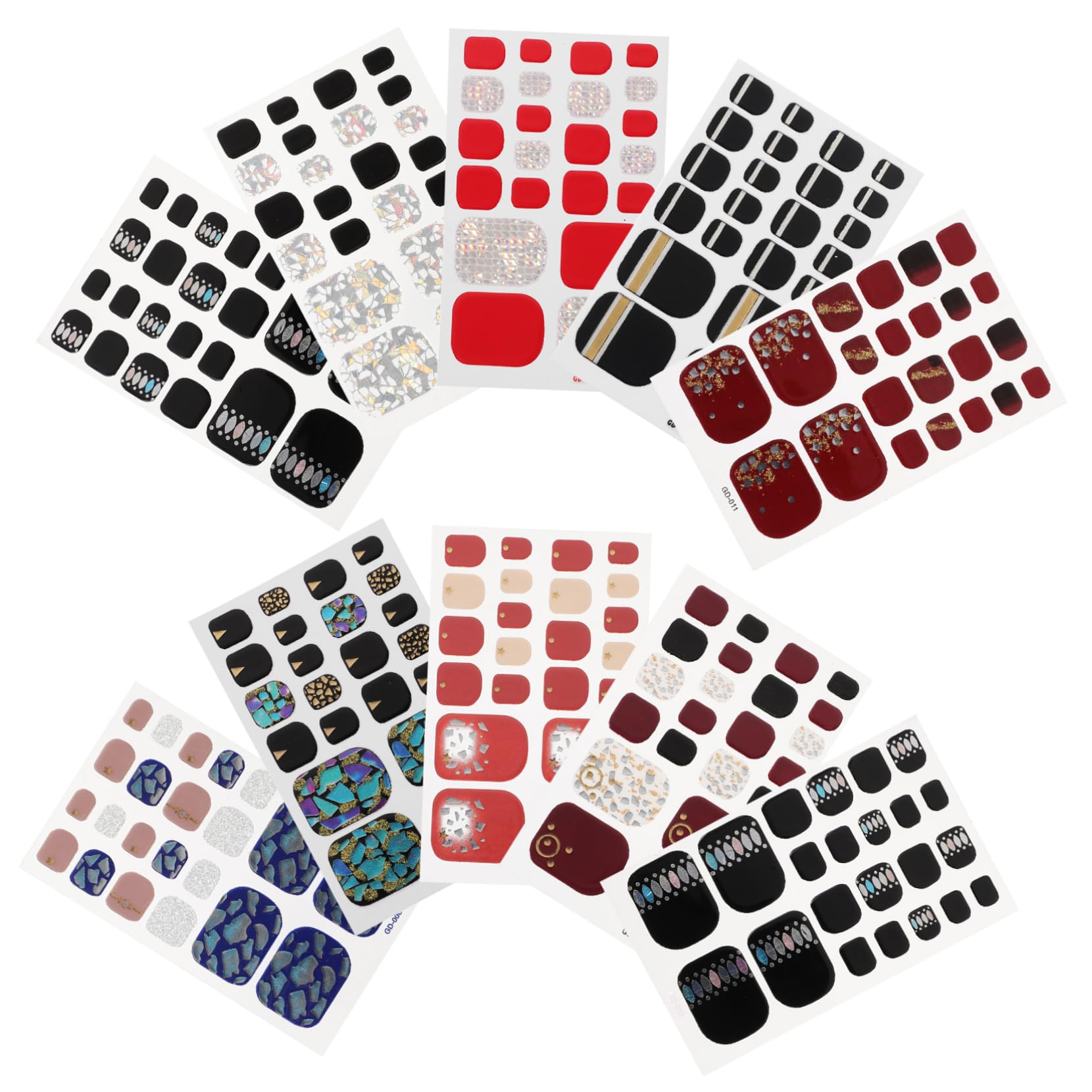36 Piezas Suministros De Arte De Uñas Pedicura Pegatinas De Uñas Etiqueta Engomada De La Del Pie Uñas De Los Pies Pegatinas Calcomanías De Arte De Uñas Perder Manicura Apliques