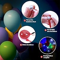 Vista 3 de AIKEI 50 globos de luz LED, mini bolas de luz, tiempo de espera prolongado, impermeable, luz LED para farol de papel, Pascua, Halloween, Navidad