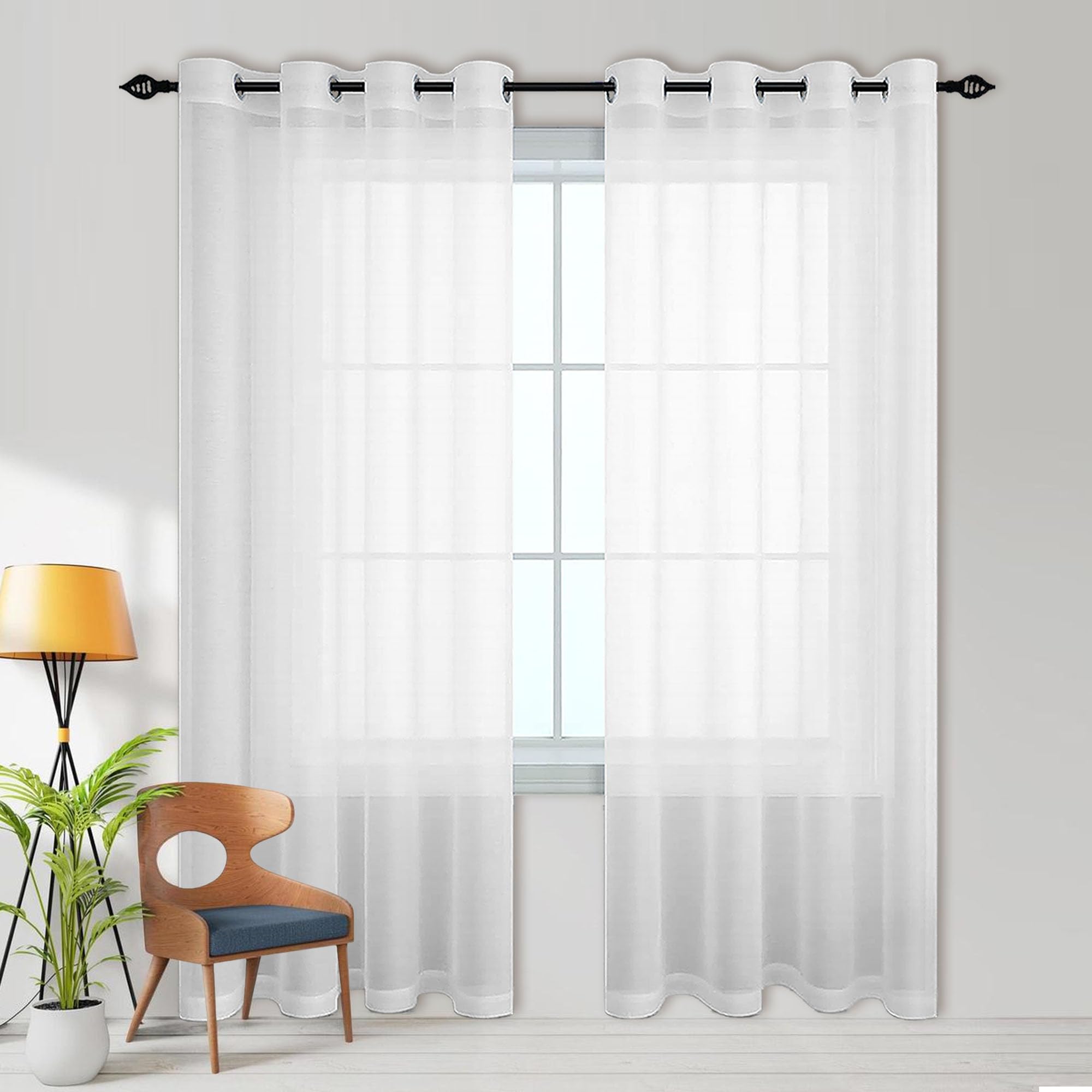 Voilage anti UV blanc 210x180 cm pour bloquer le soleil avec esthétisme