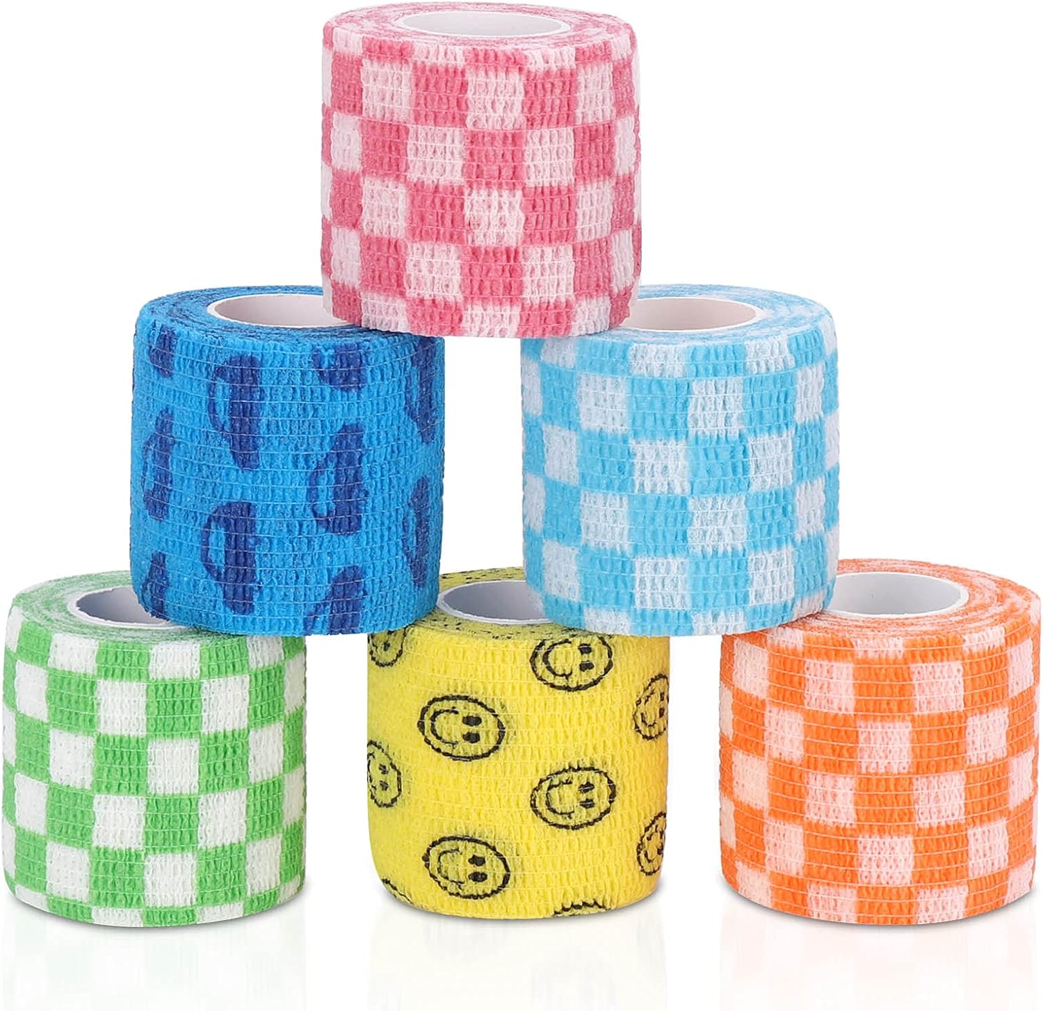 Vet Wrap Self Adhering Bandage Wrap Cohesive Bandage Multi-Function Wrap Tape for Dogs Cats Horses Birds Animals Non-Woven Strong Sports Tape for Wrist Healing Ankle Sprain & Swelling 12 Rolls