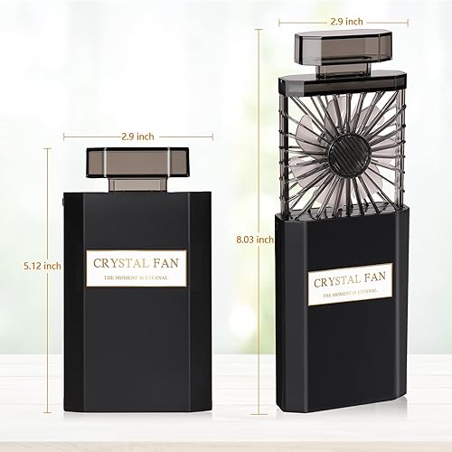 Miniatura 5 de seOSTO Mini ventilador portátil recargable, ventilador alimentado por batería, ventilador de mano con ventilador eléctrico de 3 velocidades para