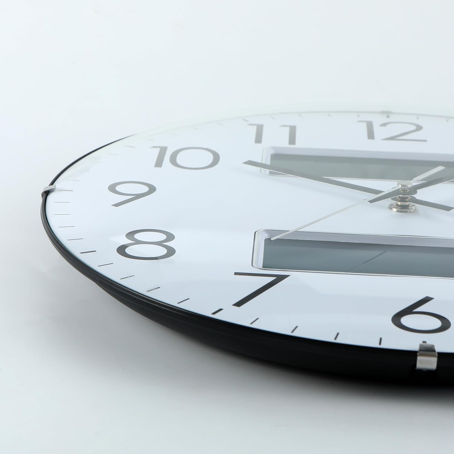 13-Inch Analog Silent Wall Clock with Calendar Temperature & Humidity (White)