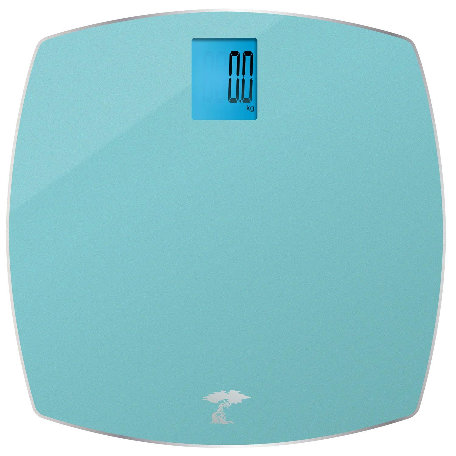 ToiletTree Products 400 lb Capacity Precision Digital Glass Bathroom Scale Blue