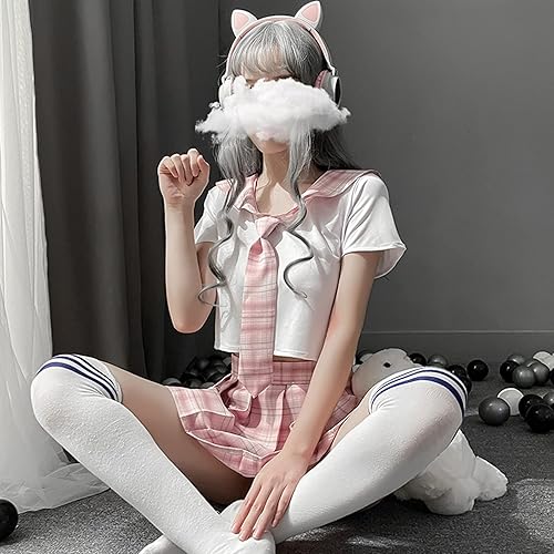 Miniatura 4 de YOMORIO Women Outfit Anime Lingerie Japanese Korean School Uniform Sailor Plaid Costumes