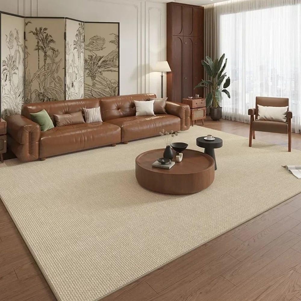 Tapis de salon marron résout le problème des sols froids
