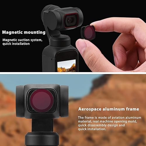 Miniatura 5 de Filtro del ND para Osmo 2, filtro ND de la capa nano del vidrio óptico de la aleación de aluminio de la succión magnética de la cámara