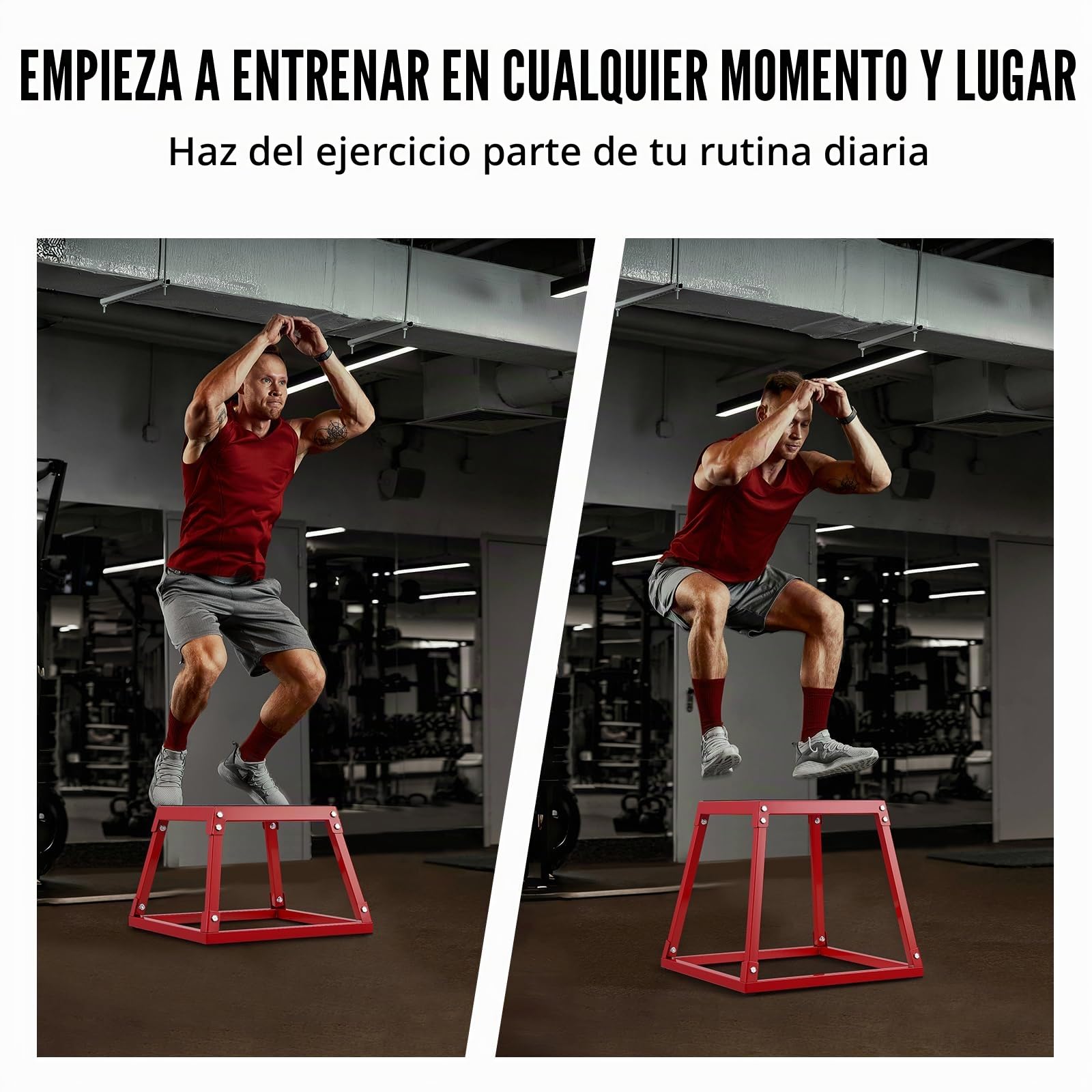 VEVOR Caja de salto pliométrica, caja pliométrica de 12 pulgadas, plataforma pliométrica de acero y caja de agilidad de salto, caja antideslizante para ejercicio de fitness para entrenamiento de