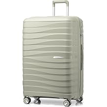 FLIEE Large Hard Shell Suitcase| Luggage | Lightweight Suitcase | Aluminum Telescopic Handle | TSA 3 Digit Combination Lock | 4 Dual Spinner Wheels. Beige, Large 28''
