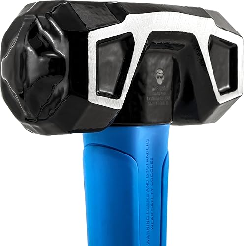 Miniatura 12 de REAL STEEL Martillo de trineo, martillo de palo de perforación de 3 libras para agarre de goma llamativo forjado grafito encamisado 0508