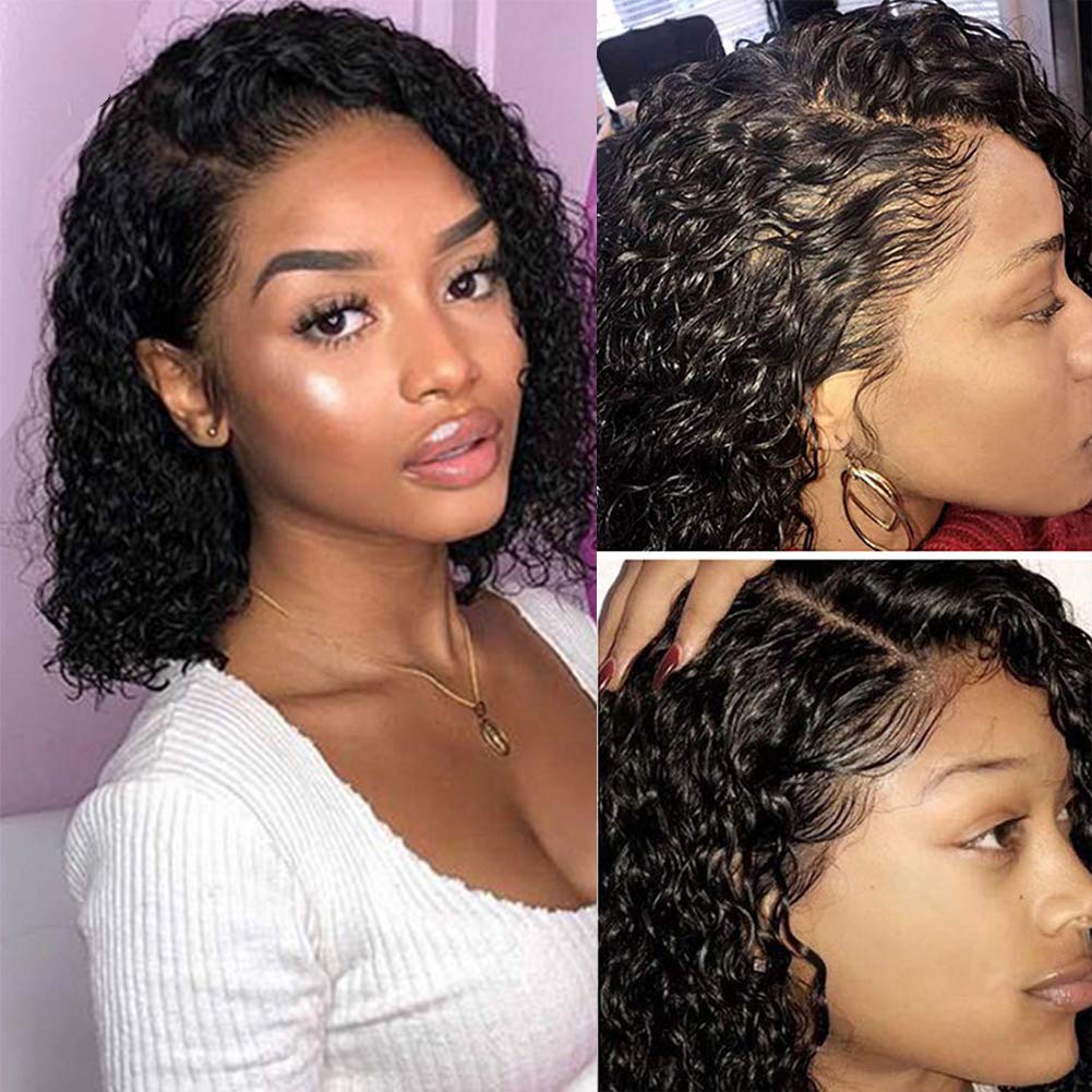 Amazon.com : Deep Curly 360 Lace Frontal Human Hair Wigs for Black Women  with Baby Hair Deep Loose Curly Short Cut Bob Lace Wigs for Black Women 8  inch : Beauty & Personal Care