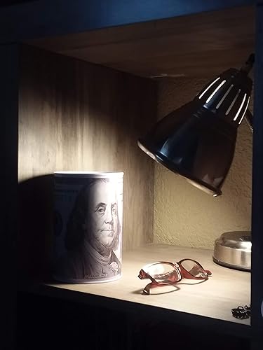 Miniatura 3 de $100 dólar Bill Coin Bank 6 pulgadas Moneda Ahorro Moneda Moneda Benjamin Franklin C Note Estaño Billete Ideas de regalo (1)