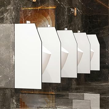 Urinals Partition with Stainless Steel Fittings,Urinal Baffle Screen,Urinal Baffle Urinal Board,Wall Divider Partition Public Toilet Partition,Men Urinal Privacy Screen for Hotels/Stations/B