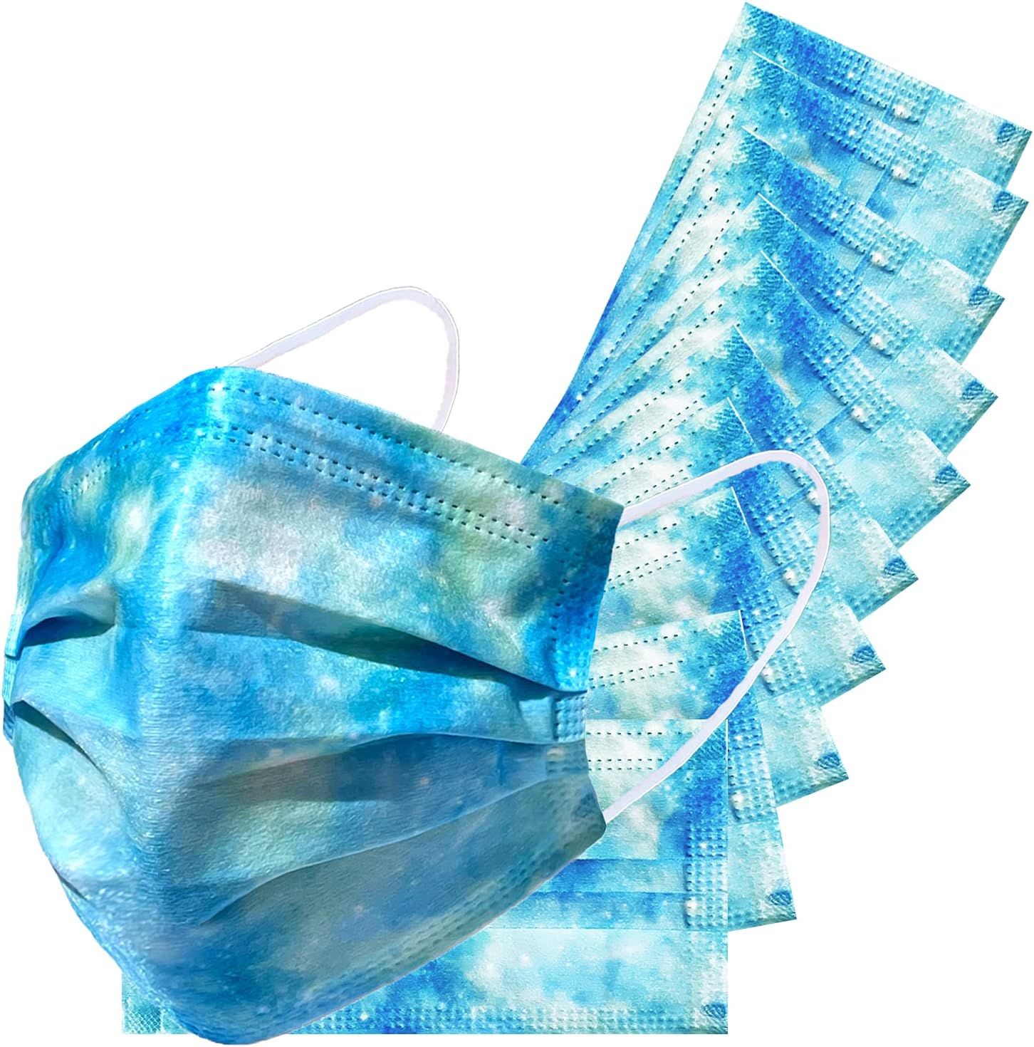 Disposable Safety Mask 3 Layer Protection Face Mask for Adults 50 pcs (Assorted Colors 4)