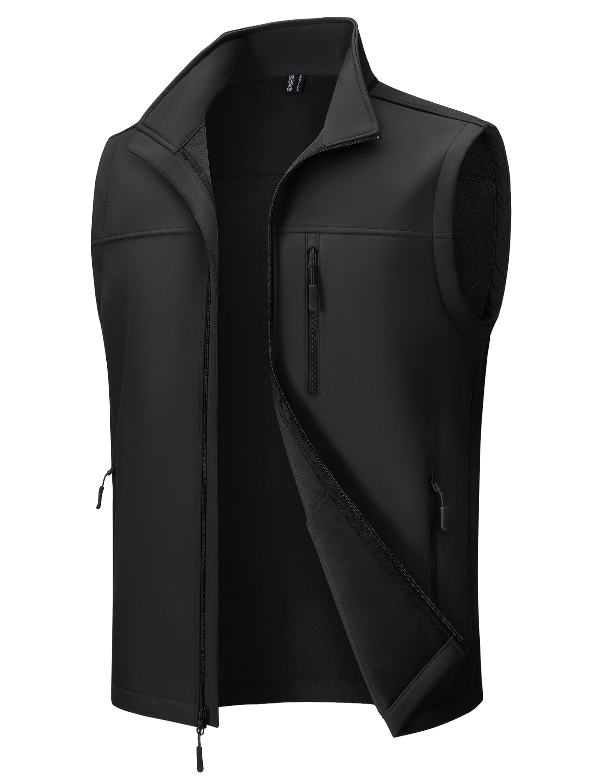 Men's Softshell Golf Vest Outerwear Lightweight Fleece