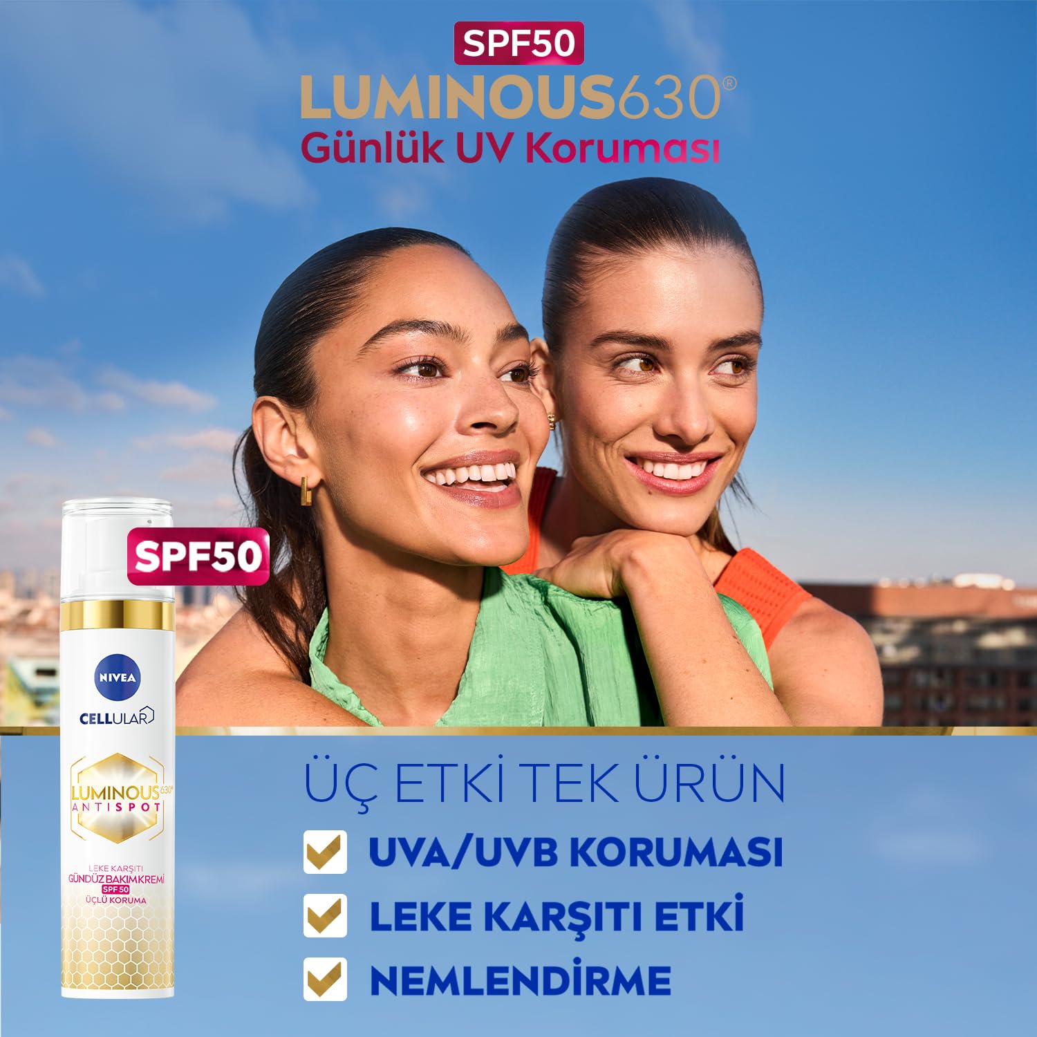NIVEA Luminous630 Leke Karşıtı Cilt Bakım Seti,Gündüz Yüz Kremi 50ml,Gece Kremi,Cilt Serumu,Göz Kremi