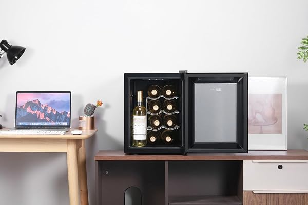 Barcool VINO12 – Table-Top Wine Fridge Black | 5-18°C | Wine Cooler | LED + Digital Display | Glass Door Drinks Cellar | Single-Zone - 3