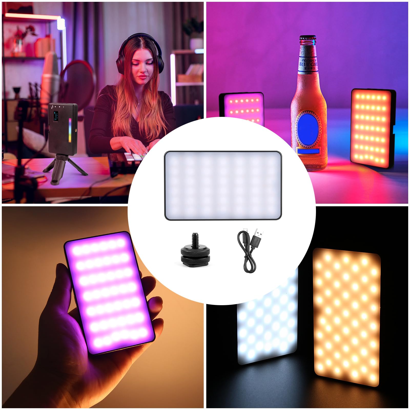 Angoli regolabili Ricaricabile Luce Della Macchina Fotografica A LED Portatile Portatile Luce per Live Streaming Video Luce di Riempimento LED