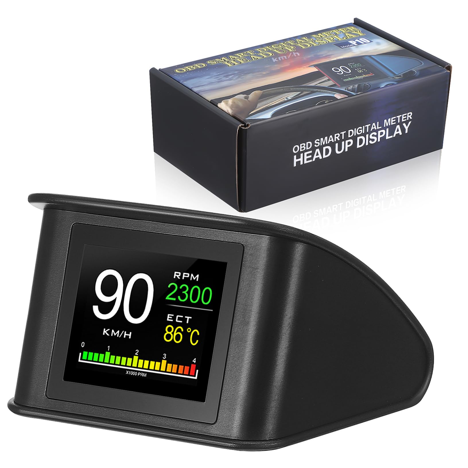 Display Head-up Digitale per Auto in Abs e Pc, Monitor di Velocità | Navigazione e Informazioni di Guida, per Viaggi e Tragitti Lunghi, Portatile con Lcd