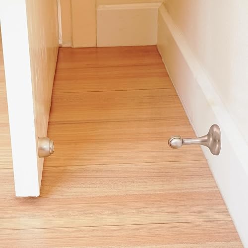 Miniatura 7 de Design House 189324-SN - Tope magnético para puerta, paquete de 4 unidades, níquel satinado