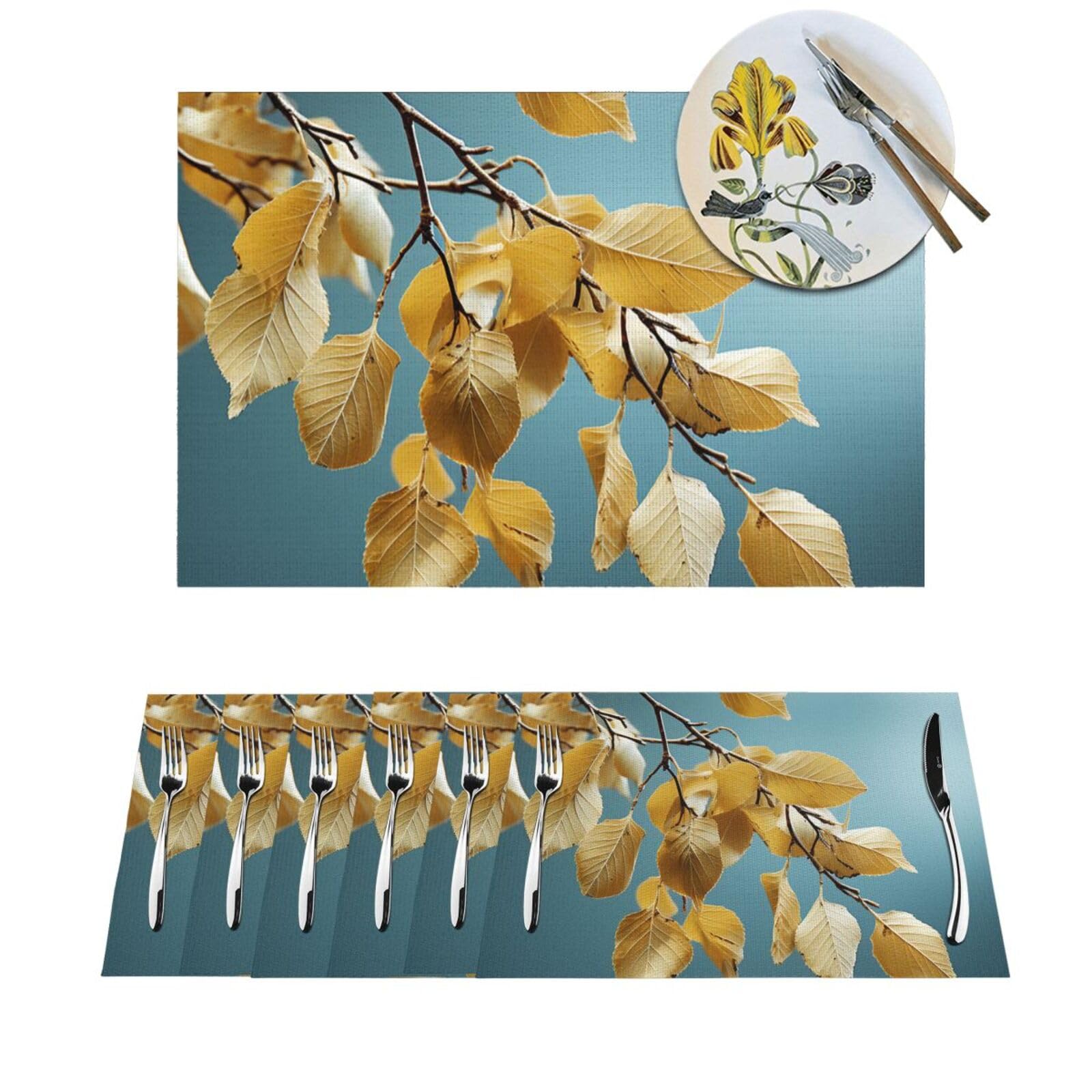 Set de table vinyle anti tache et chaleur lot de 6 tapis de table lavables pour repas