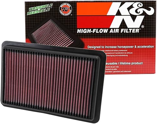 K&N 33-2480.Filtro de aire de repuesto para modelos selectos de Mazda., Juego de filtro de aire y kit de servicio