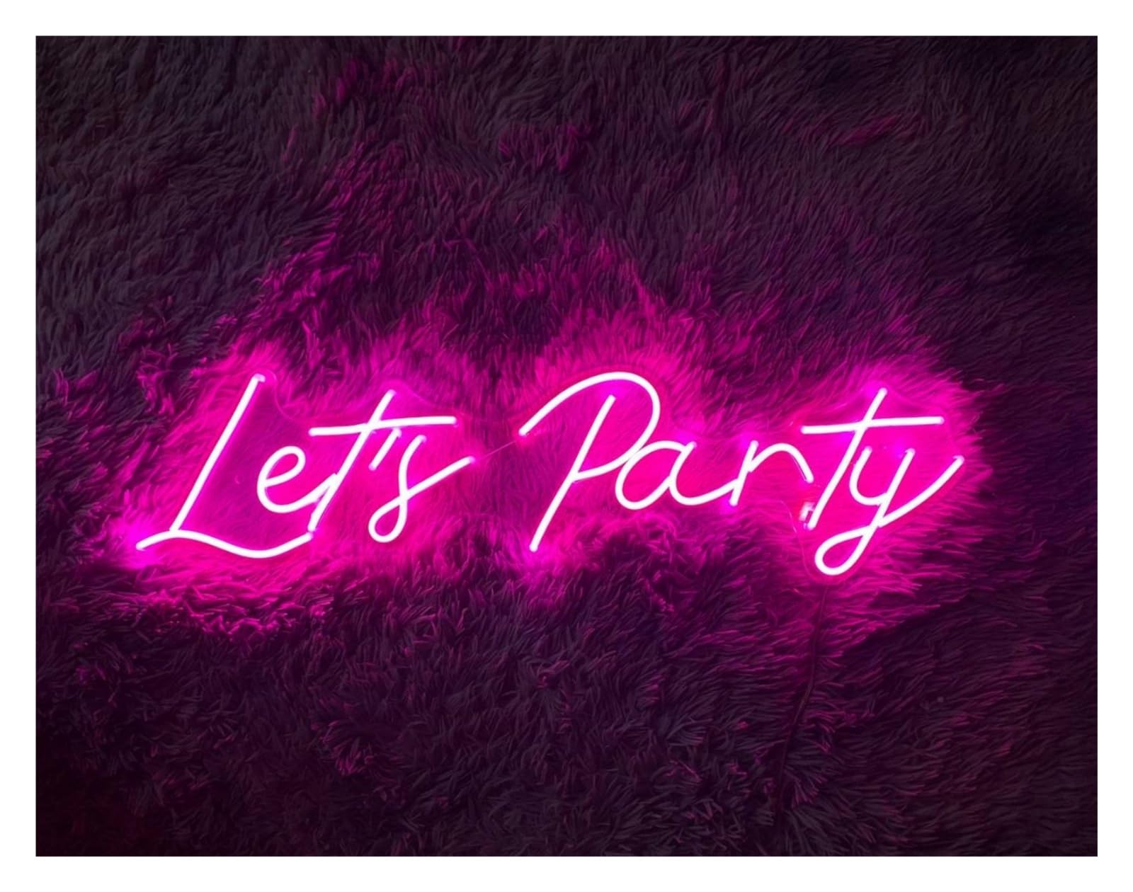 RONGCH Hanging Art Neon Signs Let's Party Neon Sign for Gameroom Bedroom Bar Livingroom Birthday Wall Decor 48cm