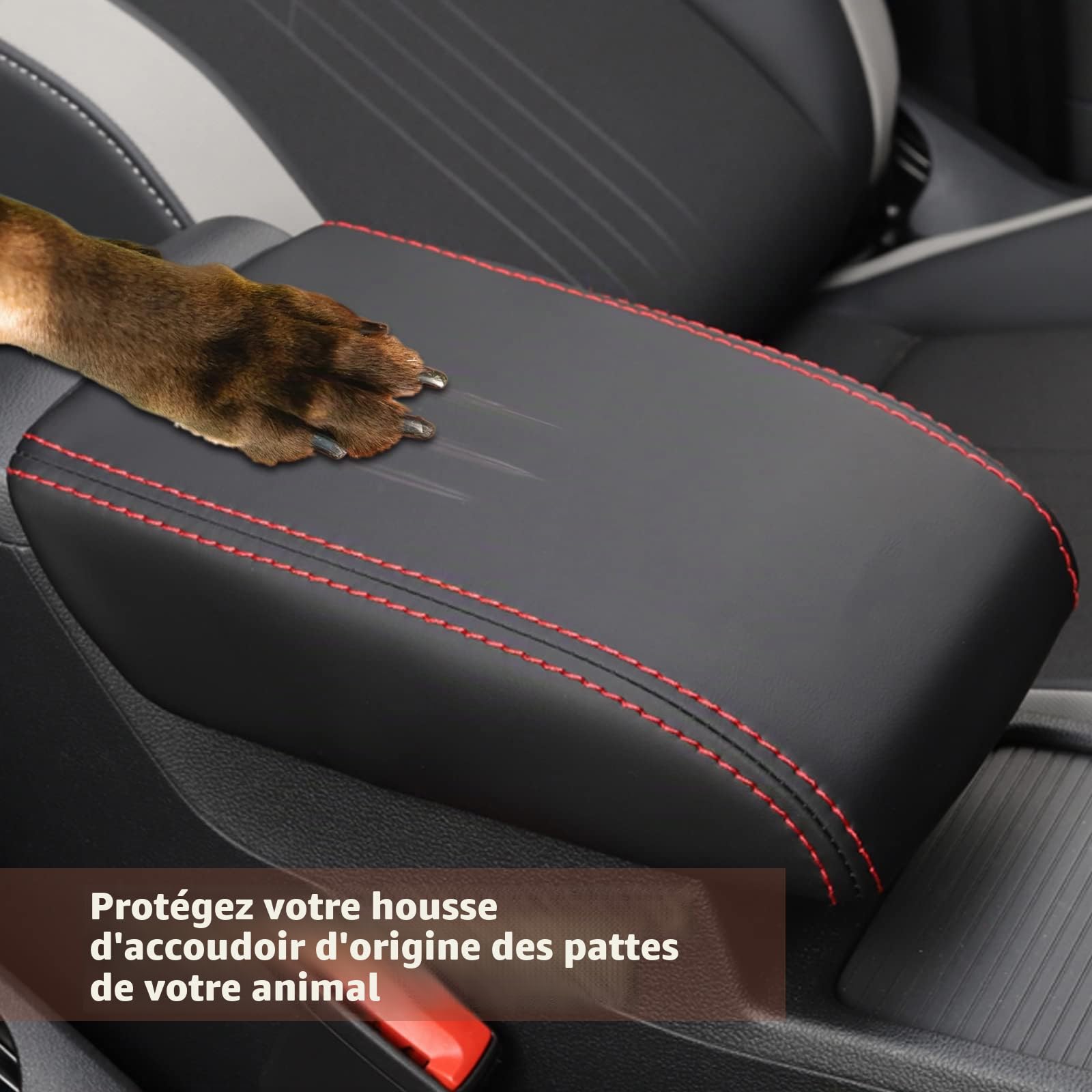 SKTU Housse d'accoudoir central pour Golf 8 MK8 2020-2024 Accoudoirs de voiture Console centrale Protection Couvercle boîte en cuir